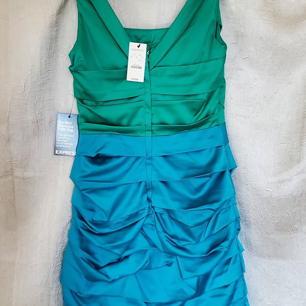 Express Rushed Mini Silk Dress - Picture 5 of 8